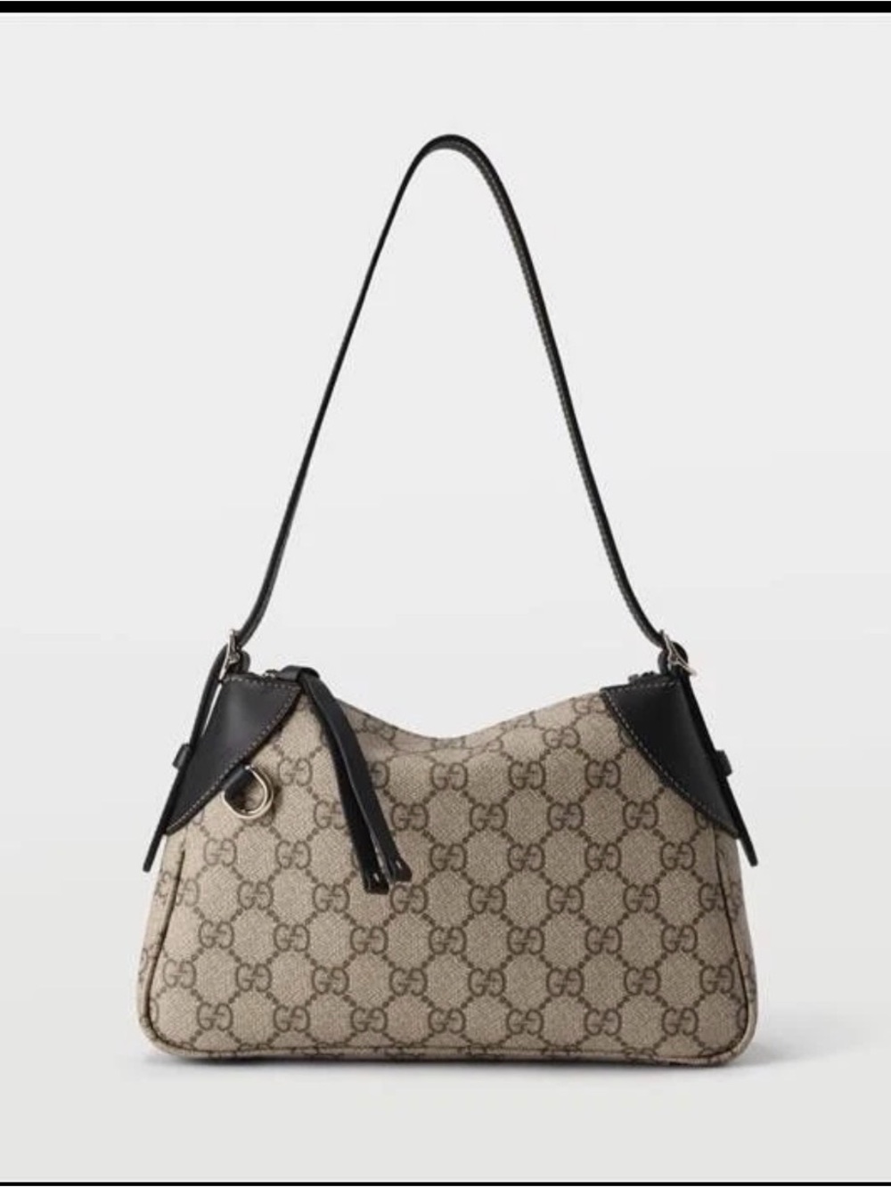 NWT Gucci GG Icon Mini Shoulder Bag - Beige with Black Trim